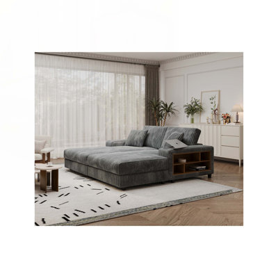 Corduroy Fabric Upholstered Sofa
