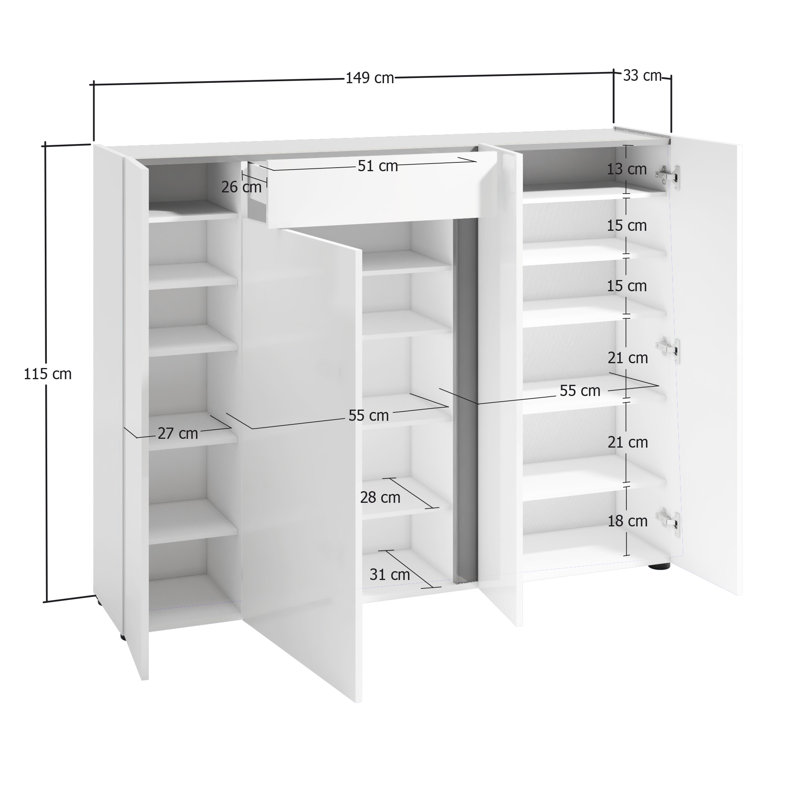 Rosbury 40 Pair Shoe Storage Cabinet