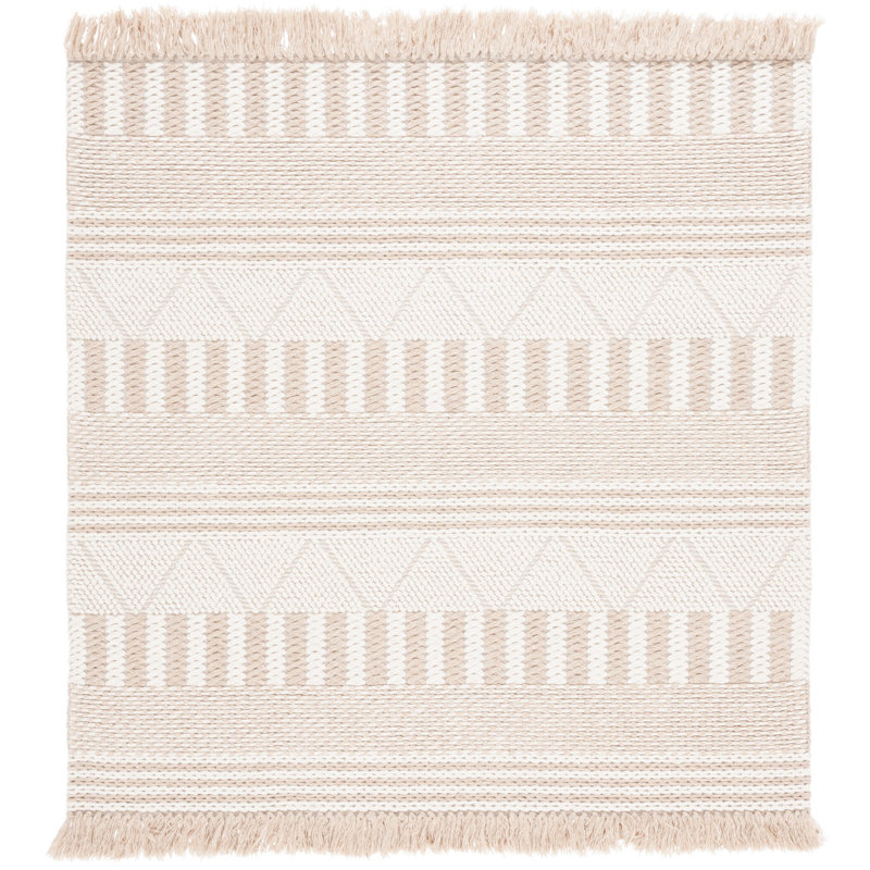 Jdyn Hand Woven Wool Geometric Rug, Square 6'