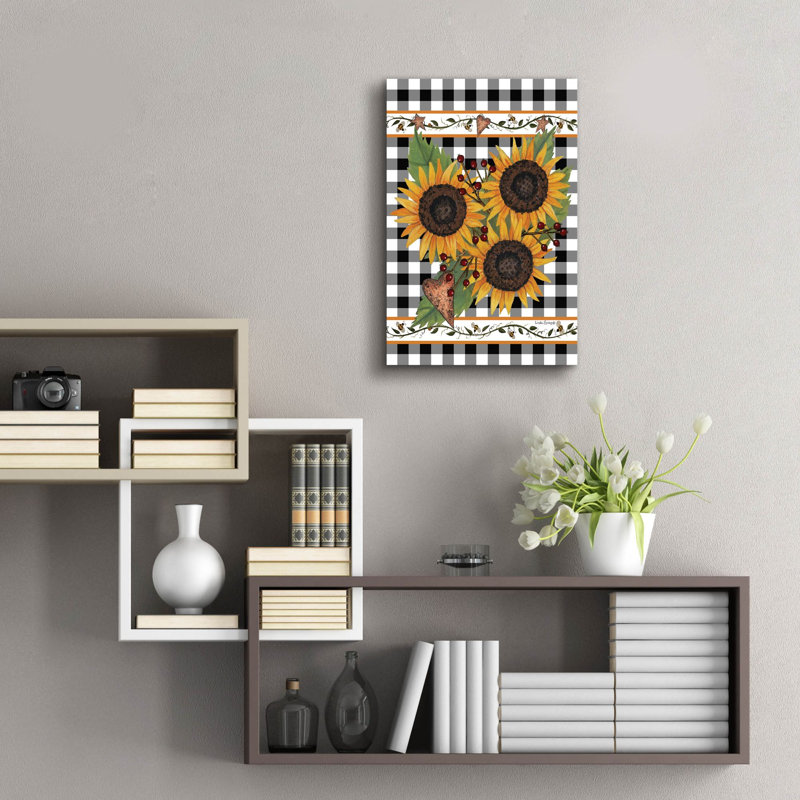 «Sunflowers and Vines» par Linda Spivey, art mural en verre acrylique, H 24 po x l 16 po