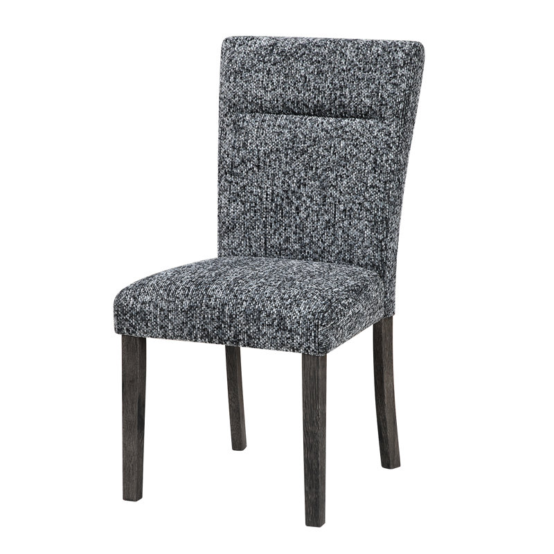 Chaise de salle à manger moderne 2 pièces en gris, design contemporain, 100%, motif uni, dossier allongé, rembourrage en mousse, chaise carrée, structure en bois d'hévéa, largeur 21,9 po, hauteur 38,63 po, poids gris