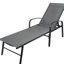 Fauteuil inclinable gris pour l'extérieur - Structure en acier, traitement antirouille, matériau respirant, dossier réglable avec structure robuste, finition rouille, tissu, 5 angles pour se détendre-2134639165