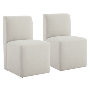 Bralan Polyester Blend Upholstered Back Dining Chair With Casters set of 2