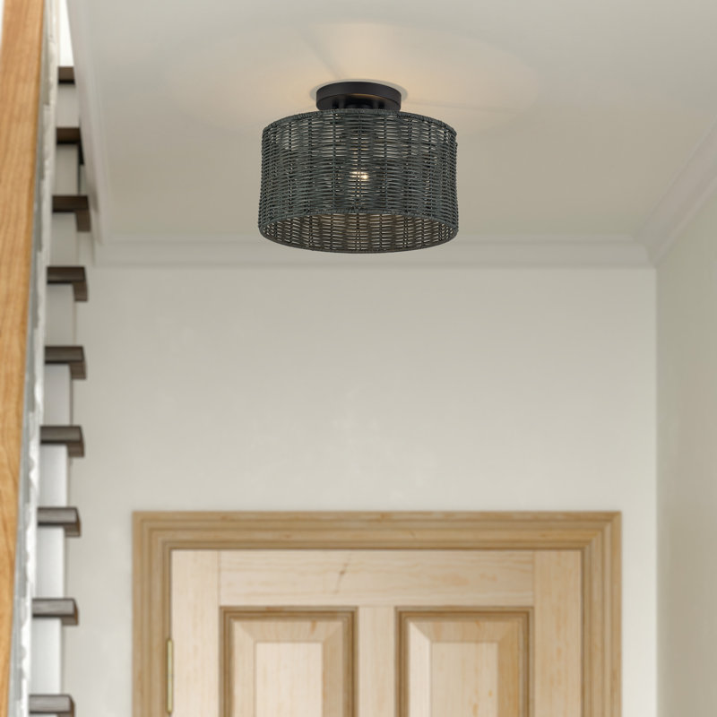 Plafonnier semi-encastré noir moyen 1 lumière Adabella, Noir mat