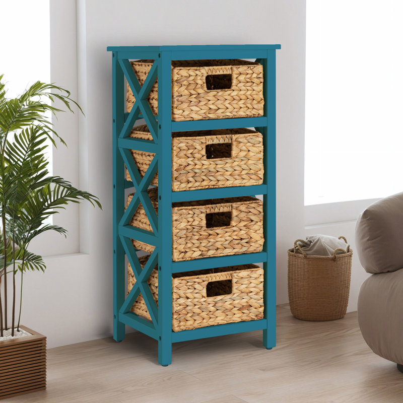 Emmanuelle 4 Drawer Storage Drawer, Teal