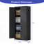 Armoire de rangement pour garage, armoire verrouillable avec portes et 3 tablettes, armoire haute, classeur, armoire de rangement pour le salon