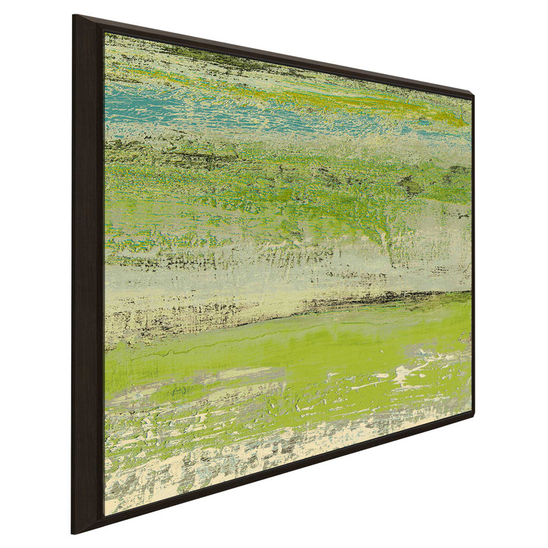 «Organic Green II», reproduction d'art sur toile encadrée, H 31,5 po x l 31,5 po x P 2 po, Cadre flottant espresso