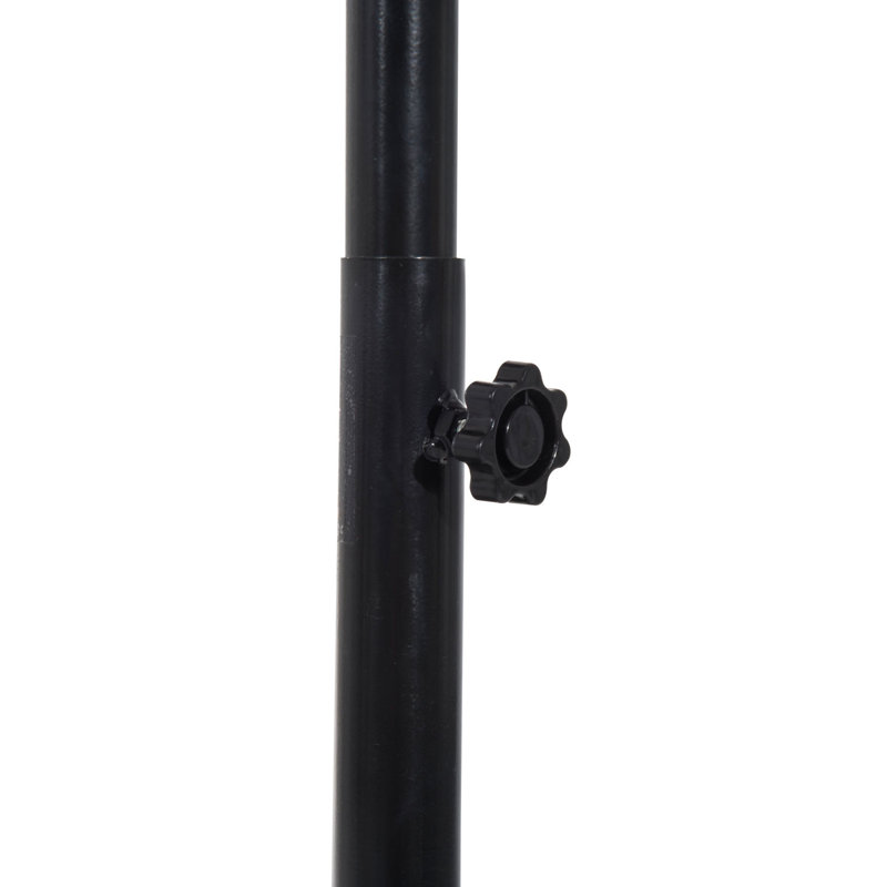 Adjustable Height Black Portable Poolside Basketball Hoop with Polypropylene Backboard