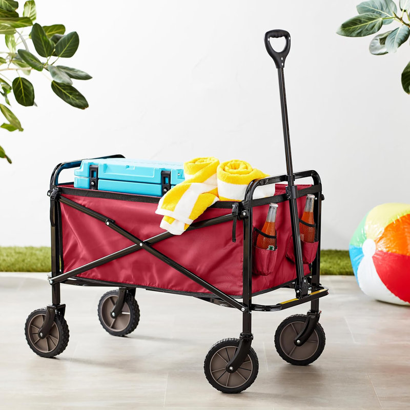 Wagon pliant pliant pour le jardin, Rouge
