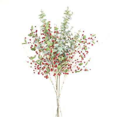 Branche de bouleau en baies d'eucalyptus artificiel de 40 po pour vase, fond de verdure de campagne, bouquet floral en vrac à longue tige pour le mariage