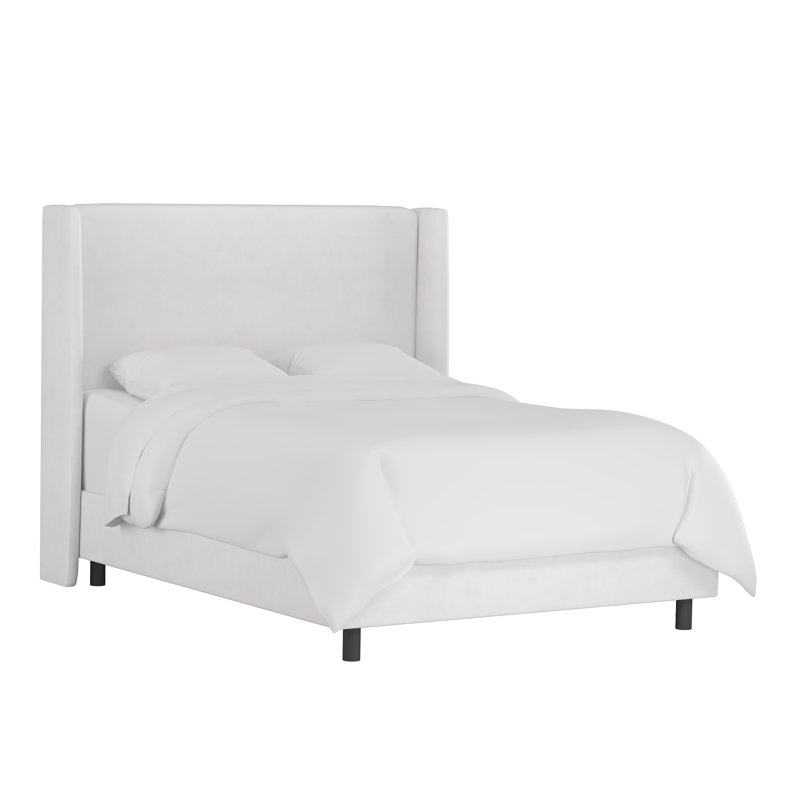 Tilly Upholstered Bed, Full, Classic White Velvet
