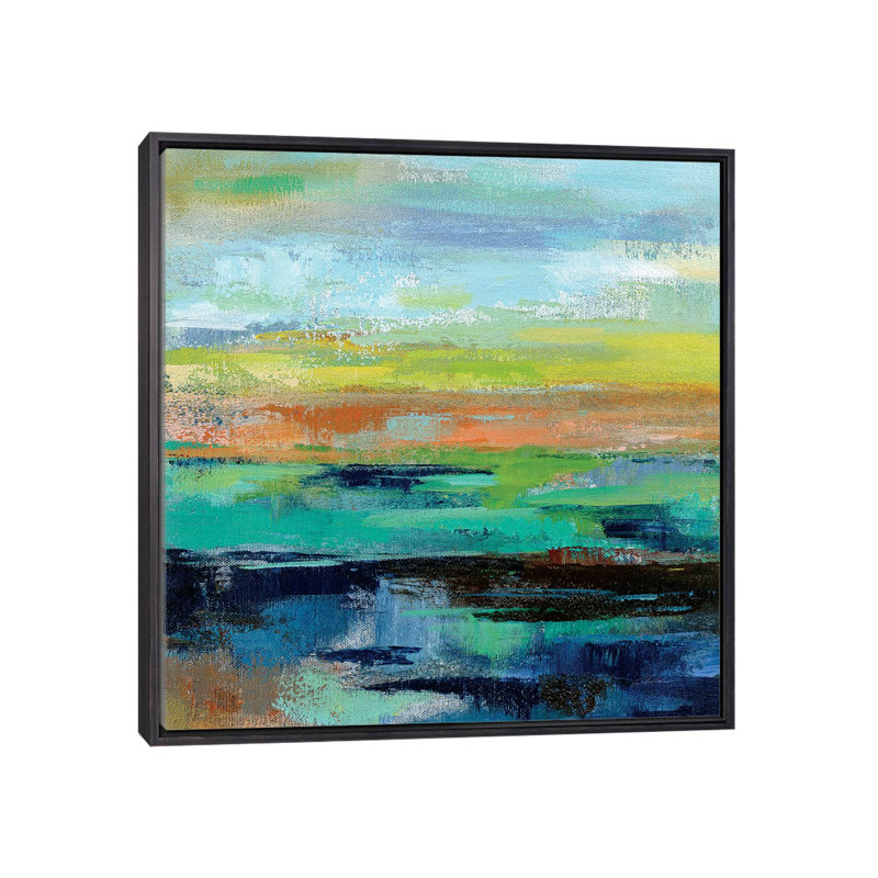 «Delmar Sunset III» par Silvia Vassileva - reproduction d'art, H 26 po x l 26 po x P 1,5 po, Distressed Black Framed