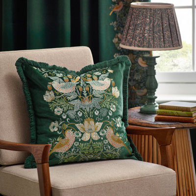 Strawberry Thief Down Blend Floral Square Cushion
