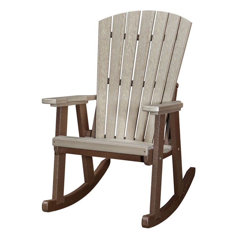 Beraud Outdoor Adirondack Chair, Cream/Brown