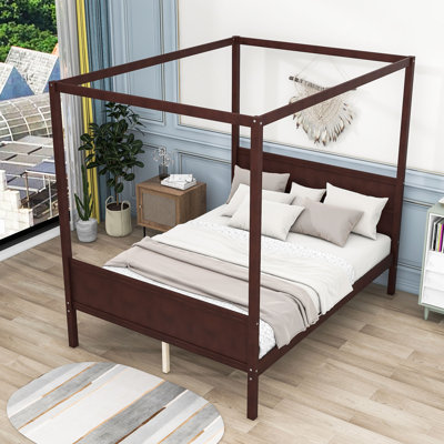 Queen Low Profile Canopy Bed -  Red Barrel StudioÂ®, CE379541FCE0449985B13DC802A36ED3