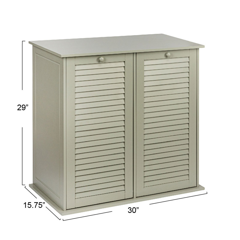 Gray Tilt-Out Cabinet Laundry Sorter with Shutter Front