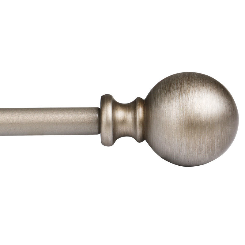 Tringle à rideau simple 3/4 po, H 2,28 po x l 120 po x P 2,28 po, Nickel satiné