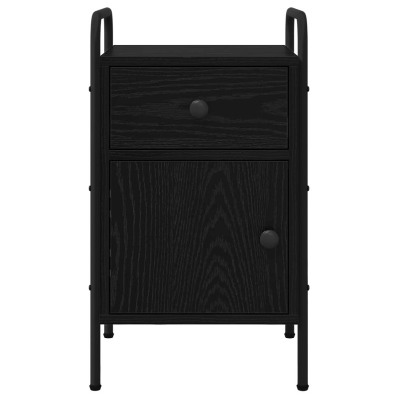 35 cm W Bedside Table, Black Oak