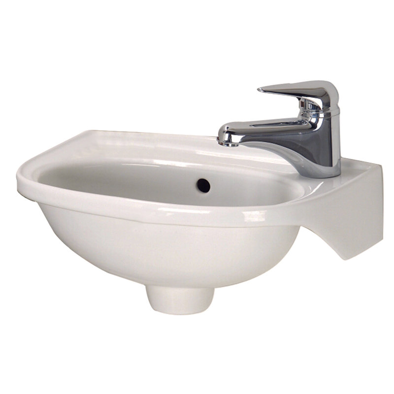 Barclay Tina 9.75'' Vitreous China U-Shaped Bathroom Sink with Overflow, Bisque