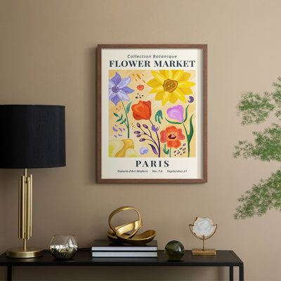 Vintage Floral Print CXXVII Framed Print - Solid Wood
