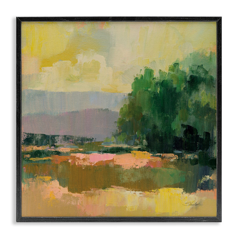 Abstrait arbre saule, estampe numérique par Silvia Vassileva, Giclée encadrée noir minuit, H 17 po x l 17 po