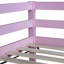 Lit superposé simple au-dessus d'un lit simple pour petite chambre d'enfants, fabrication en bois d'hévéa massif avec échelle, rose chaud-912469738