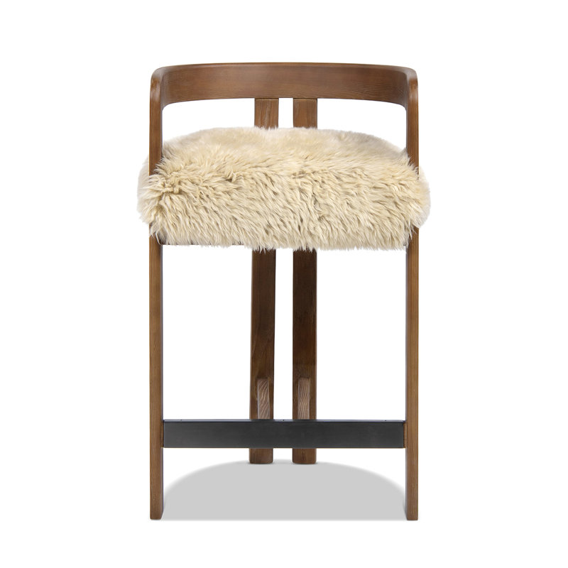 Tabouret de comptoir 26,5 po Burress, Bois de frêne brun
