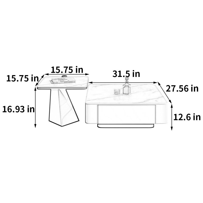 Ensemble de tables basses Modern Light Luxury