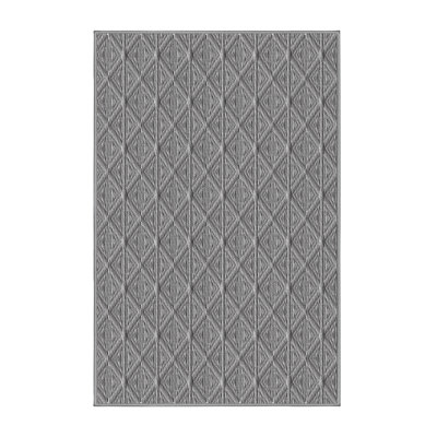 Tapis décoratif gris à motif géométrique Reinke