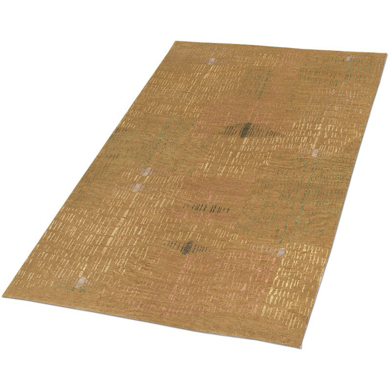 Prati Abstract Area Rug in Brown/Gold, Rectangle 6' x 9'