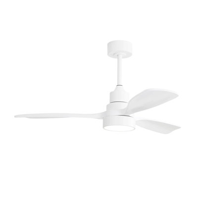 48 Inch Solid Wood Ceiling Fan With Dimmable Light 6 Speed Reversible DC Motor