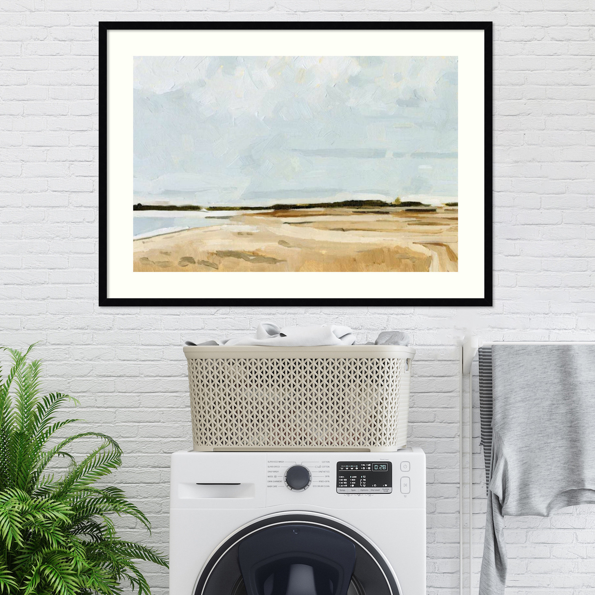 Quiet Coast I by Emma Caroline, 31" H x 43" W, Black Framed Paper