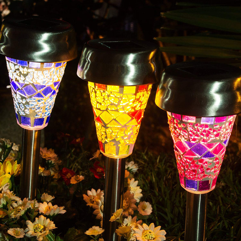 Sliver Low Voltage Solar Powered Integrated LED Metal Pathway Light Pack