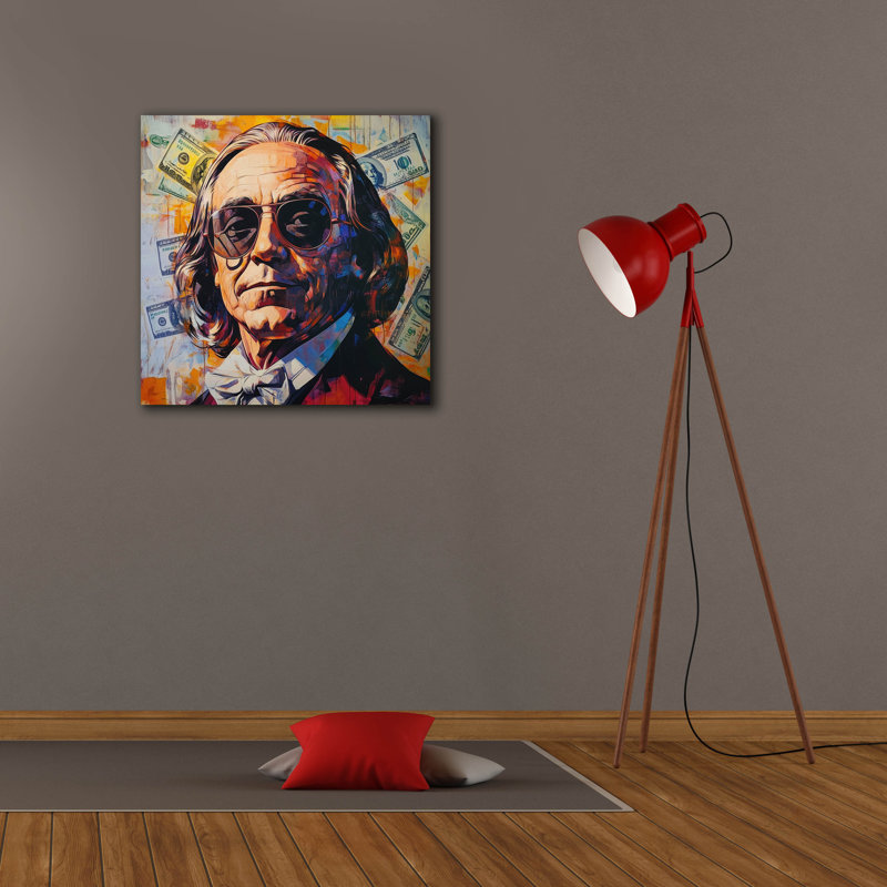  «Cool Benjamin» par Rich Monet, art mural sur toile, 26 po x 26 po
