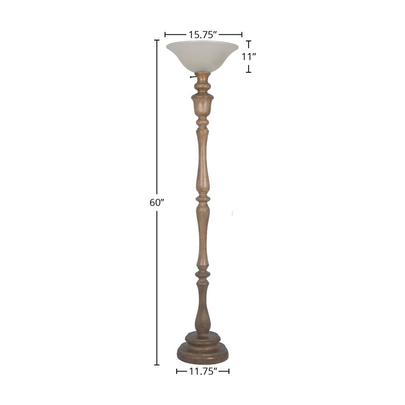 Lampe sur pied en polyrésine 69 po, Laiton