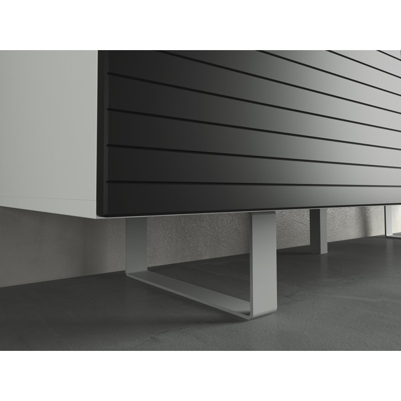 Evangela Tv Lowboard For Tvs Up To 88", White/ Black