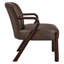 Fauteuil d'appoint rembourré en similicuir Arden espresso-969159937-969159938