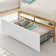 Omartin 45.4'' Bed Frame Twin Size with Armrests Headboard & RGB Light, Upholstered Twin Size Bed Platform with Drawers