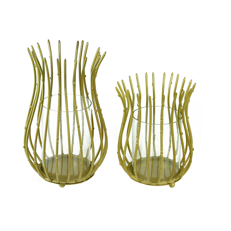 11.02'' H Metal Tabletop Votive Holder, Golden