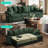  Felipe 110‘‘ Upholstered Modular Pull-out Sofa Bed with USB Charging & Side Pockets-370134385-382309599