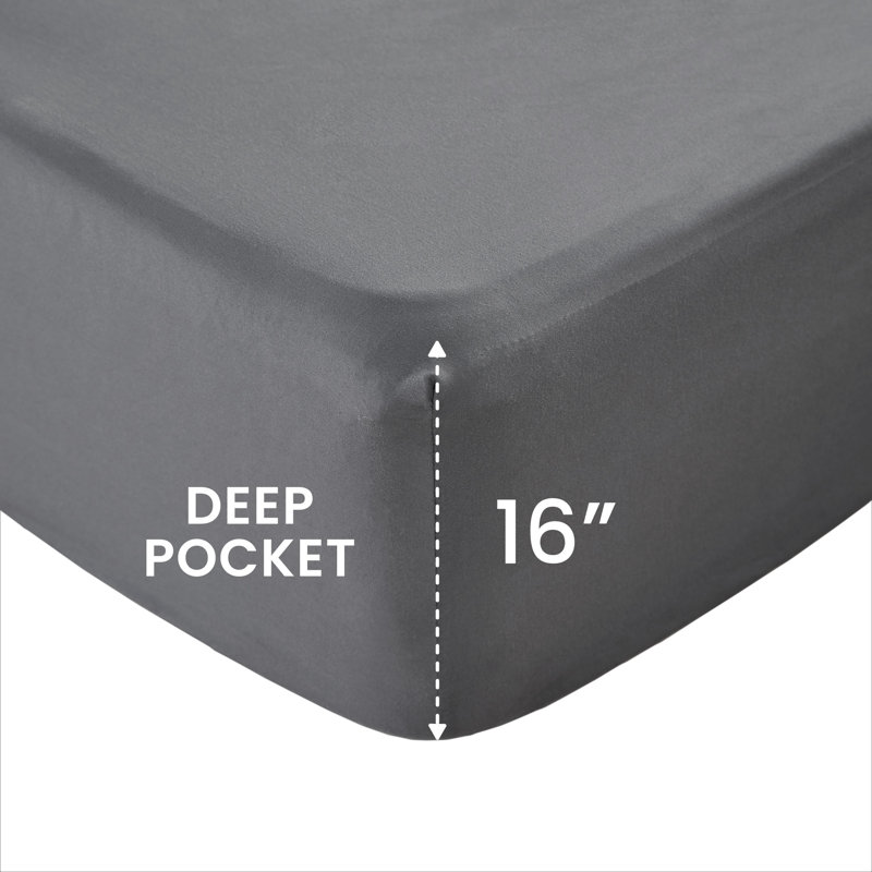 85gsm Soft sheet set, Breathable Microfiber Sheets with Deep Pocket Easy to Care, Twin Extra Long, Gray