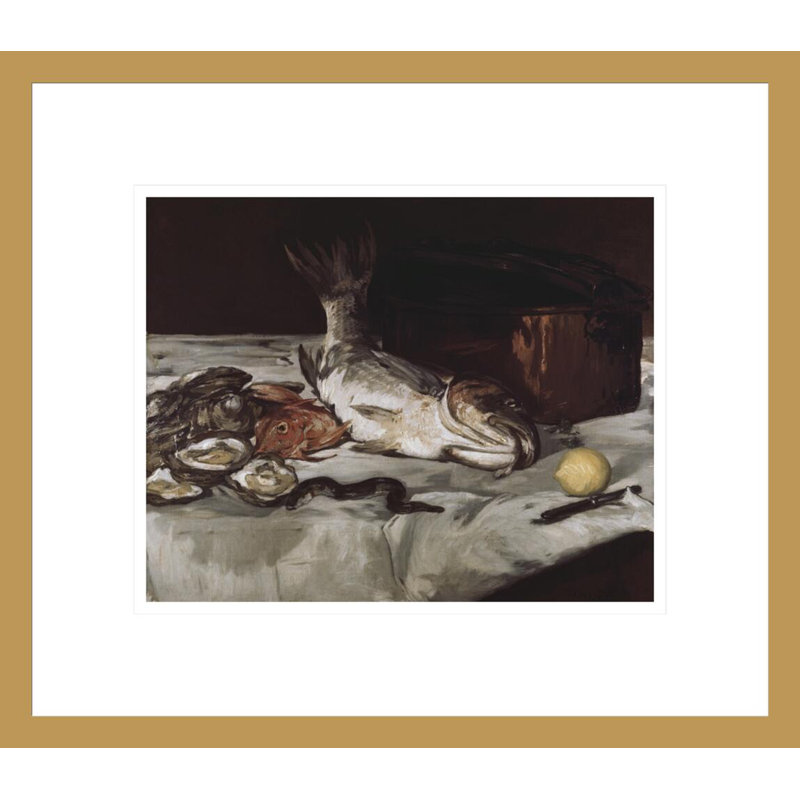 Poisson (nature morte) par Édouard Manet, impression giclée sur cadre, H 13,75 po x l 15,79 po