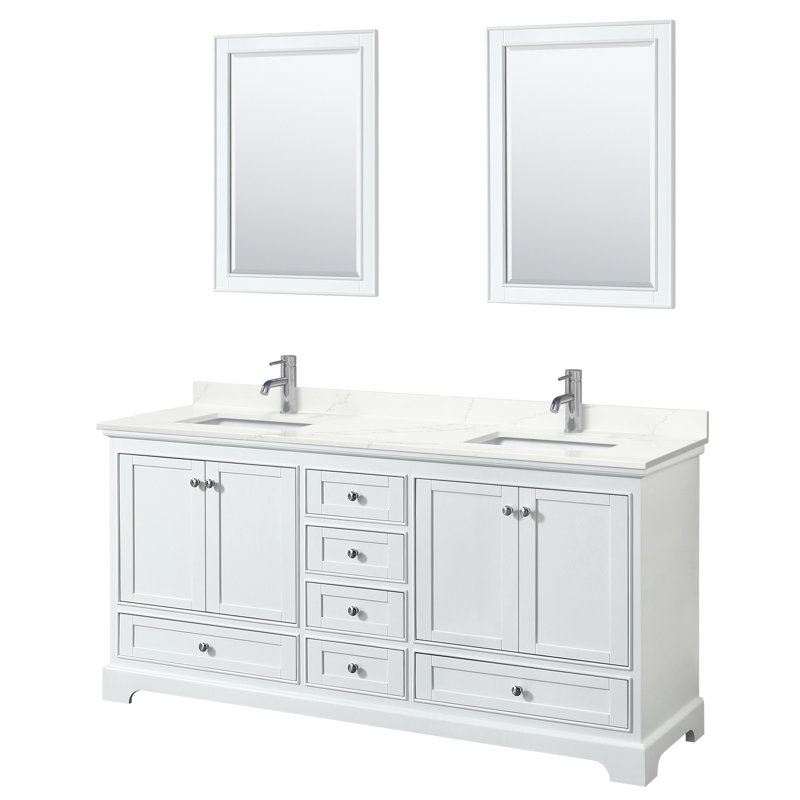 Deborah 72'' Double Bathroom Vanity with Quartz Top