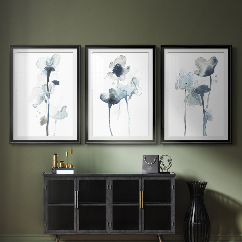 3 pièces, AU CH Midnight Blossoms I, Noir, H 19 po x l 27 po