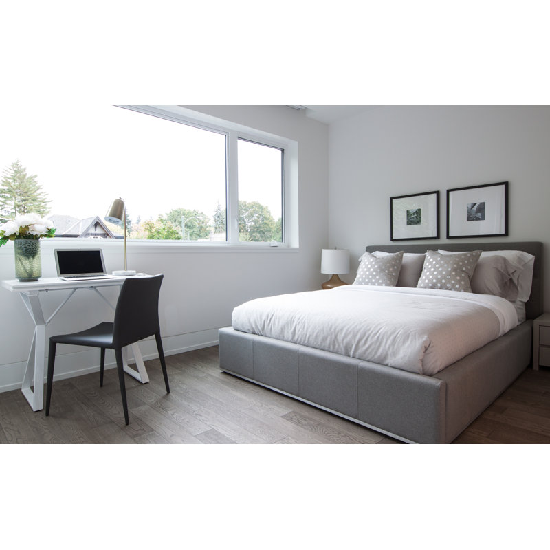 Lit plateforme en tissu d'ameublement, Très grand, gris