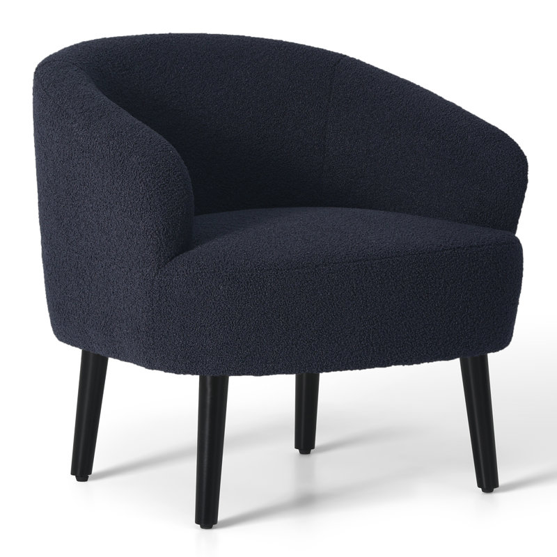 Fauteuil demi-tonneau 29 po Bayville, Mélange de polyester bleu marine