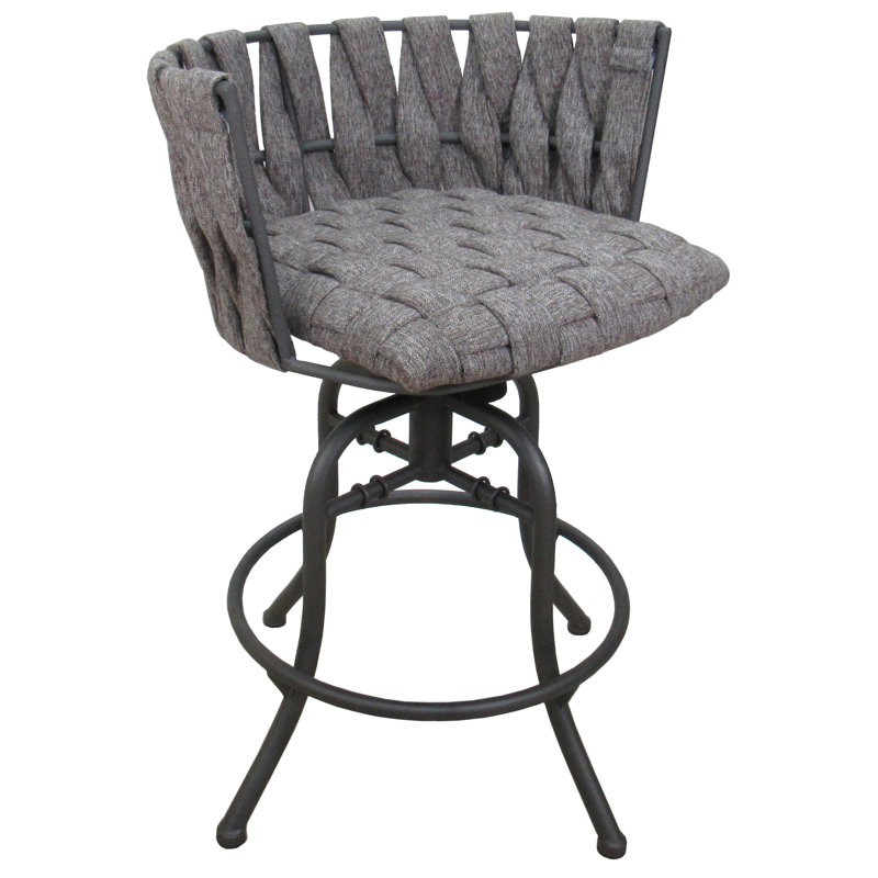 Tabouret de bar pivotant inclinable en métal Hyypio 26 po - gris Mojave - gris