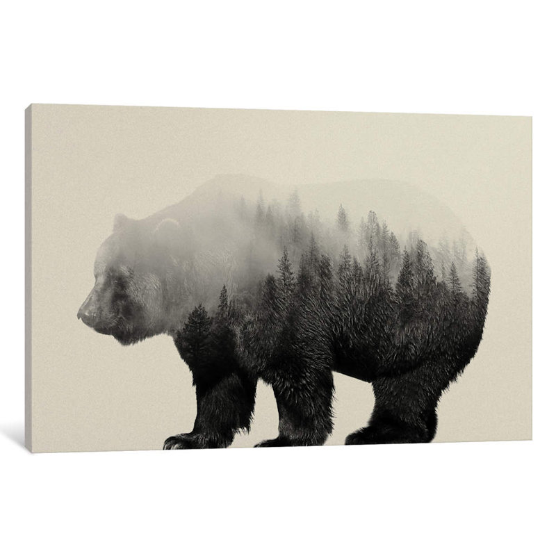 Bear In The Mist by Andreas Lie - Wrapped Canvas Print, 66.04 cm H x 45.72 cm W x 1.91 cm D