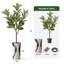 Arbre artificiel en fleur noire et blanche-104345536