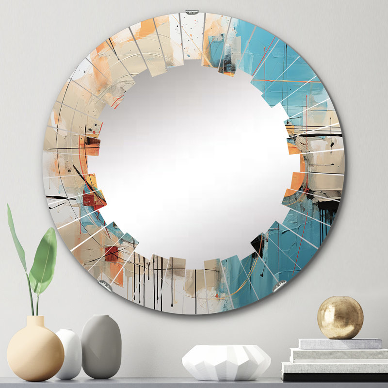 Midler - Miroir mural moderne rond, 24 po x 24 po